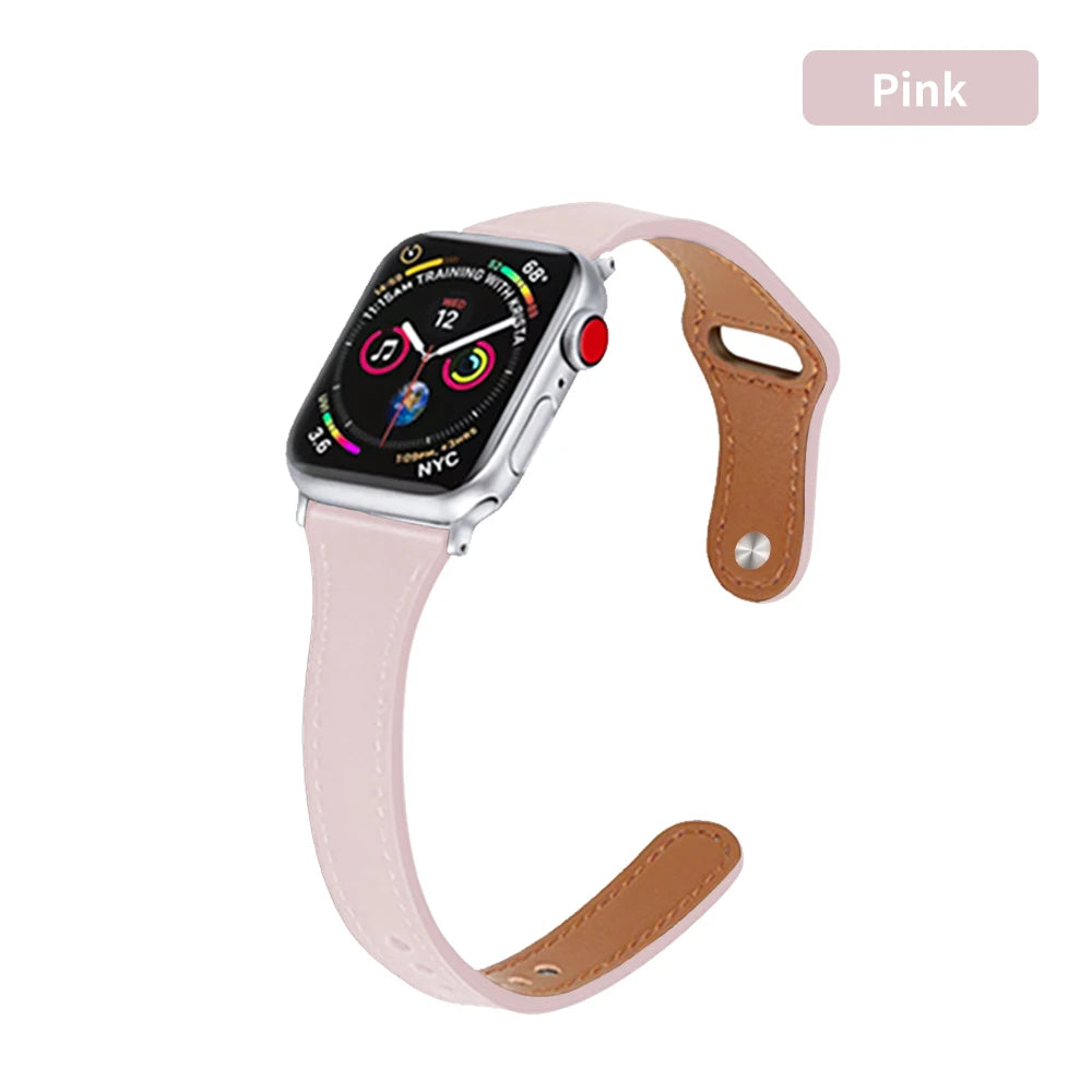 Slim Leather Strap for Apple Watch