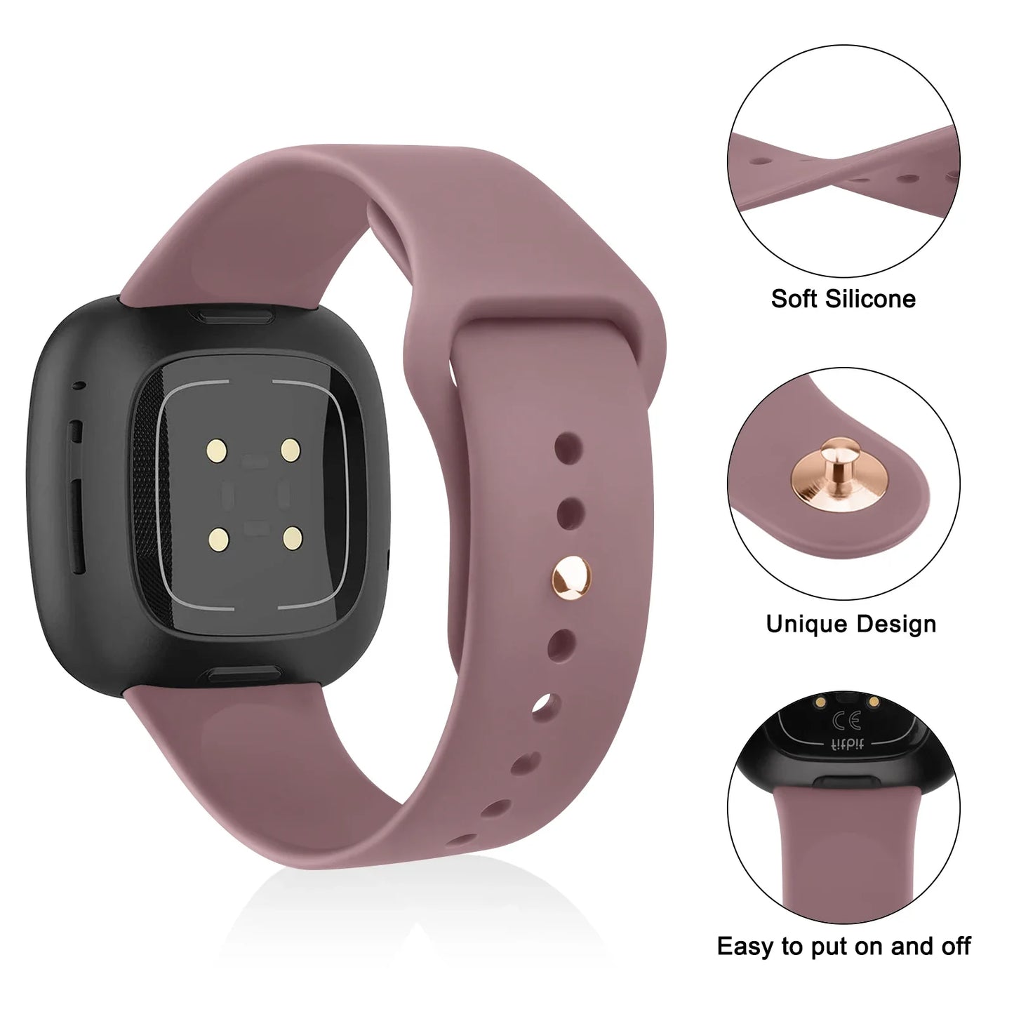Silicone Watch Band For Fitbit Versa 4/3/2/1/Lite